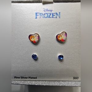 Disney Frozen Elsa and Anna Stud Earrings Set USED.